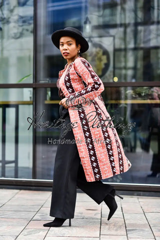 Oba Tribal Peach Jacket Dresses