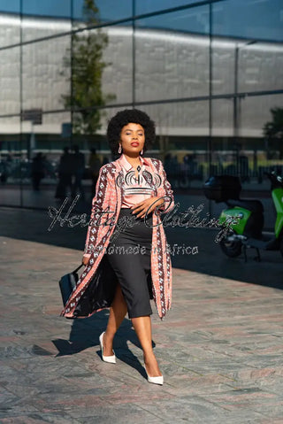 Oba Tribal Peach Jacket Dresses