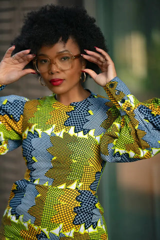 Olivia Lime And Blue Jumpsuit