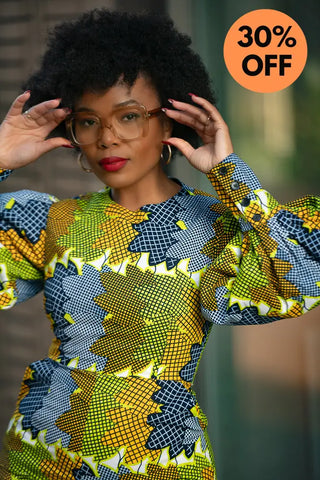 Olivia Lime And Blue Jumpsuit