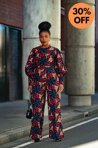 Olivia Navy Blue And Red Jumpsuit