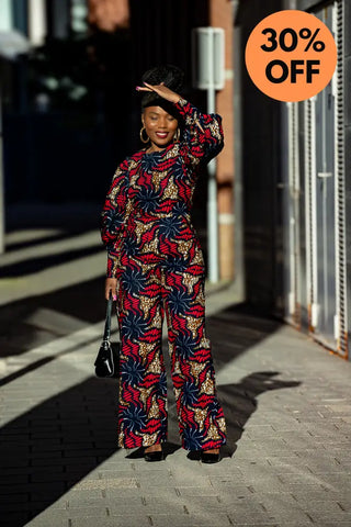 Olivia Navy Blue And Red Jumpsuit