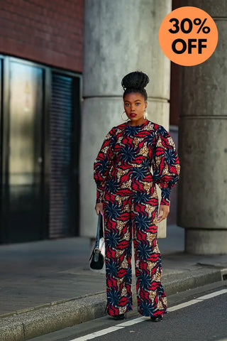 Olivia Navy Blue And Red Jumpsuit