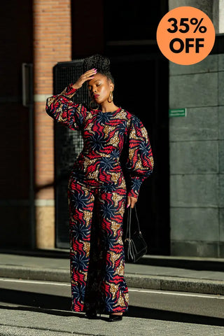 Olivia Navy Blue And Red Jumpsuit