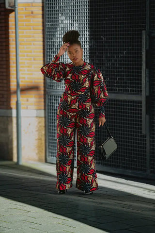 Olivia Navy Blue And Red Jumpsuit