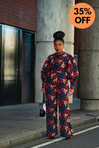 Olivia Navy Blue And Red Jumpsuit