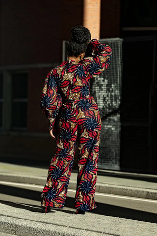 Olivia Navy Blue And Red Jumpsuit