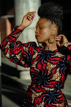 Olivia Navy Blue And Red Jumpsuit