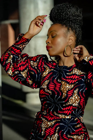 Olivia Navy Blue And Red Jumpsuit