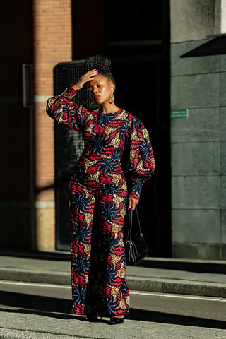 Olivia Navy Blue And Red Jumpsuit