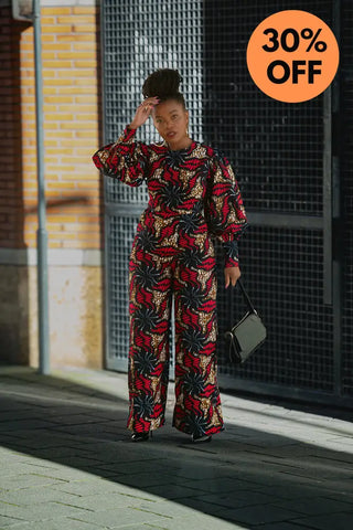 Olivia Navy Blue And Red Jumpsuit