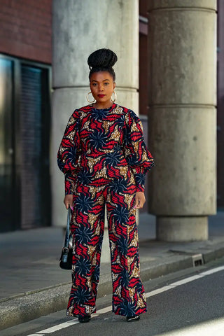 Olivia Navy Blue And Red Jumpsuit