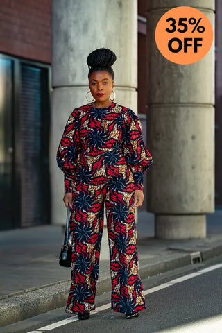 Olivia Navy Blue And Red Jumpsuit