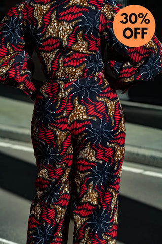 Olivia Navy Blue And Red Jumpsuit