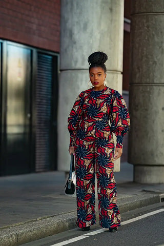 Olivia Navy Blue And Red Jumpsuit