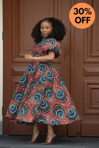 Olori Green And Red Dress Dresses