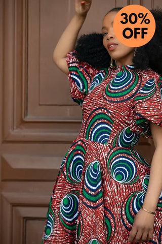 Olori Green And Red Dress Dresses