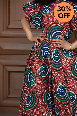 Olori Green And Red Dress Dresses