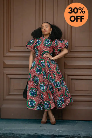 Olori Green And Red Dress Dresses