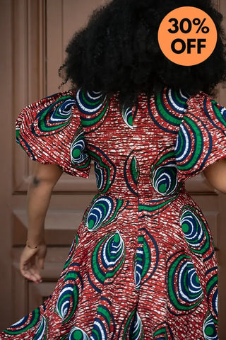 Olori Green And Red Dress Dresses