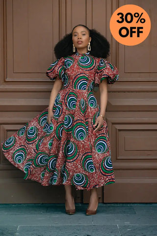 Olori Green And Red Dress Dresses