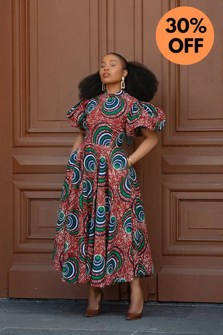 Olori Green And Red Dress Dresses