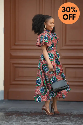 Olori Green And Red Dress Dresses