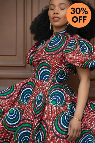 Olori Green And Red Dress Dresses