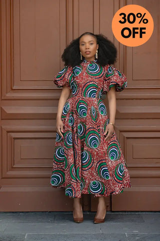 Olori Green And Red Dress Dresses