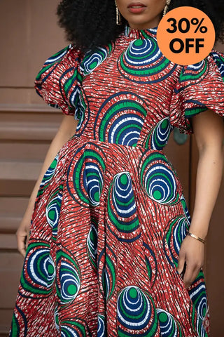 Olori Green And Red Dress Dresses