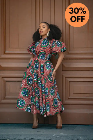 Olori Green And Red Dress Dresses