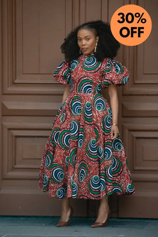 Olori Green And Red Dress Dresses