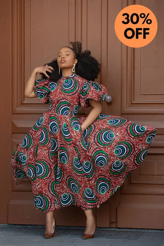 Olori Green And Red Dress Dresses