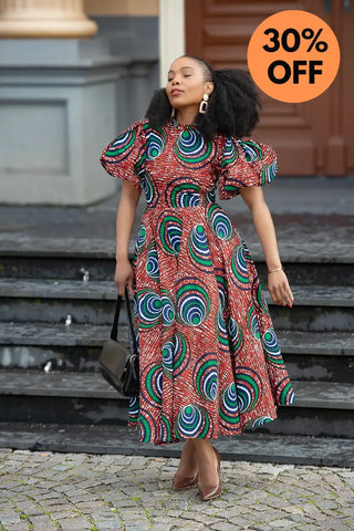 Olori Green And Red Dress Dresses