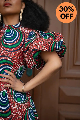 Olori Green And Red Dress Dresses