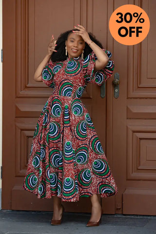 Olori Green And Red Dress Dresses