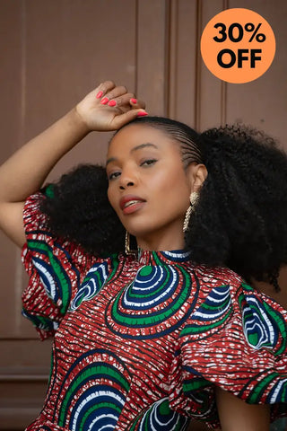 Olori Green And Red Dress Dresses