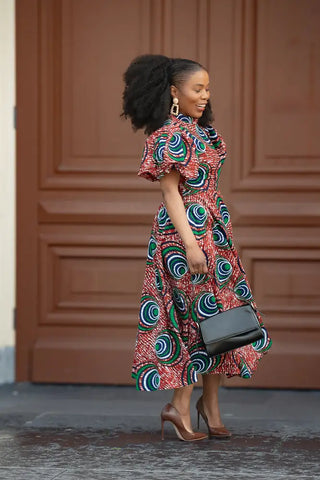 Olori Green And Red Dress Dresses