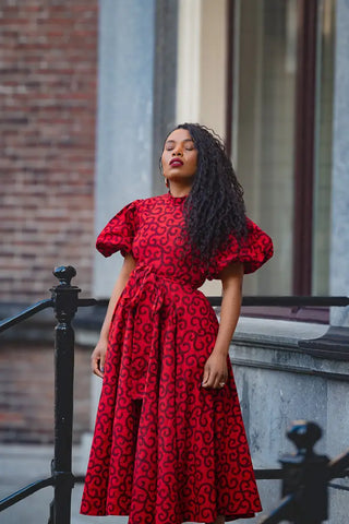 OLORI RUBY RED PRINT DRESS Women’s Dress