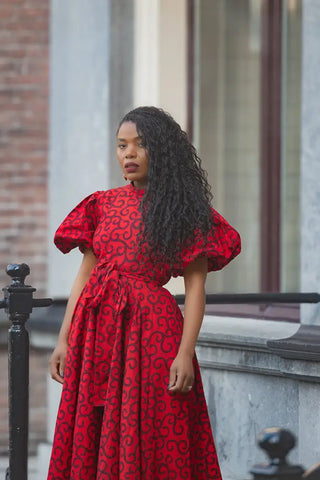 OLORI RUBY RED PRINT DRESS Women’s Dress