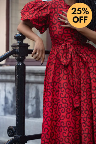 OLORI RUBY RED PRINT DRESS Women’s Dress