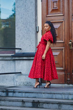 OLORI RUBY RED PRINT DRESS Women’s Dress