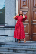 OLORI RUBY RED PRINT DRESS Women’s Dress