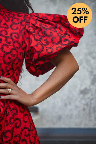 OLORI RUBY RED PRINT DRESS Women’s Dress