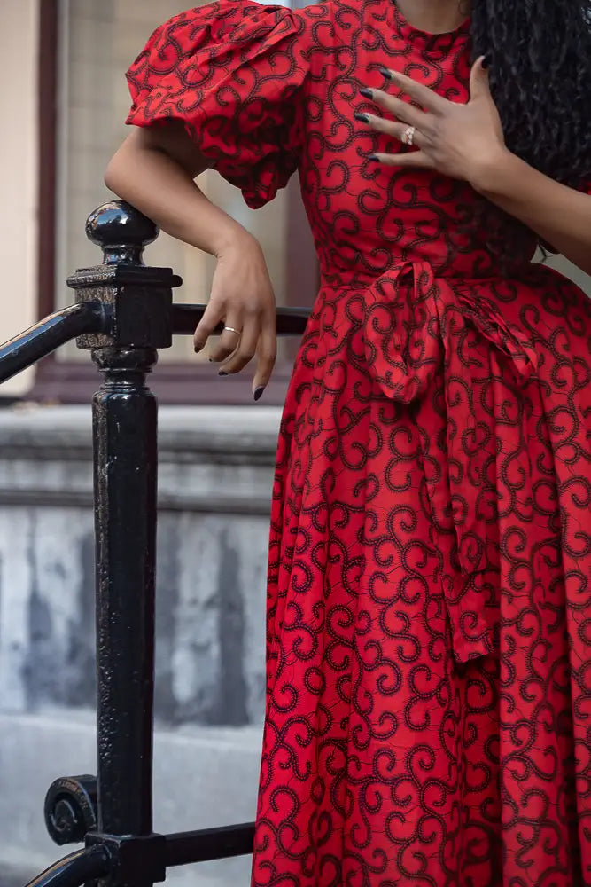 OLORI RUBY RED PRINT DRESS Women’s Dress