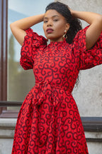 OLORI RUBY RED PRINT DRESS Women’s Dress