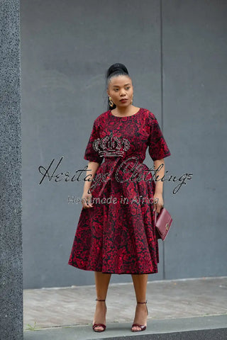 OLUCHI RED AND BLACK DRESS Dresses