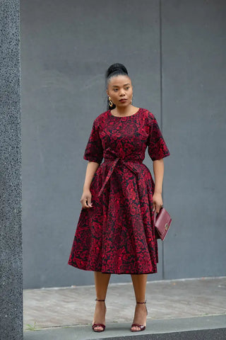 OLUCHI RED AND BLACK DRESS Dresses