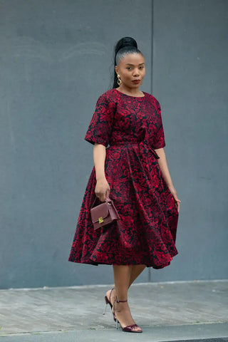 OLUCHI RED AND BLACK DRESS Dresses