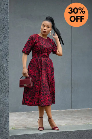 OLUCHI RED AND BLACK DRESS Dresses